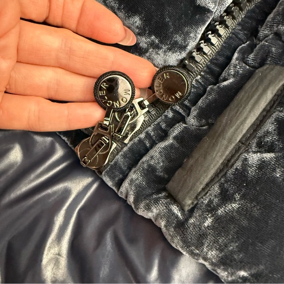 MONCLER Velvet puffer coat Isabelle chenille down jacket - Picture 10 of 16
